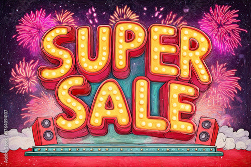 Bright, colorful advertisement for a 