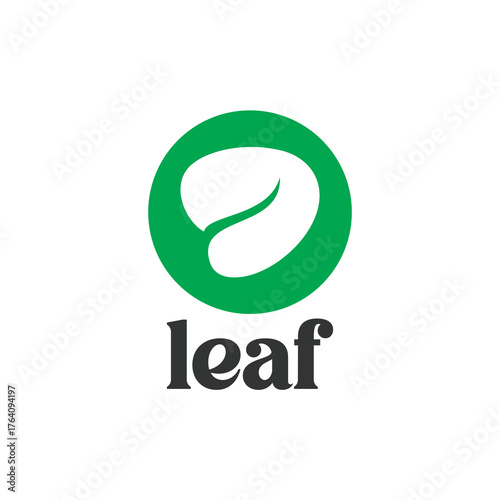 leaf logo in a circle for brand identity of a business and individual