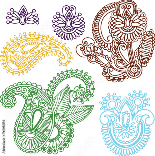 Beautiful colorful flower art and mandala vector design