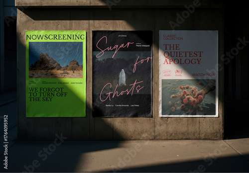 Urban Posters With Cinematic Themes Mockup PSD