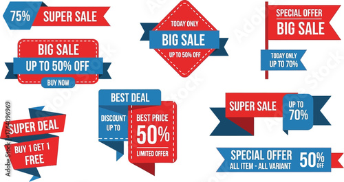 Sale offers deals discounts promotions advertising marketing vector set