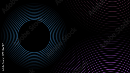 Abstract gradient circle ring with luminous light glow and smooth stroke vector design background
