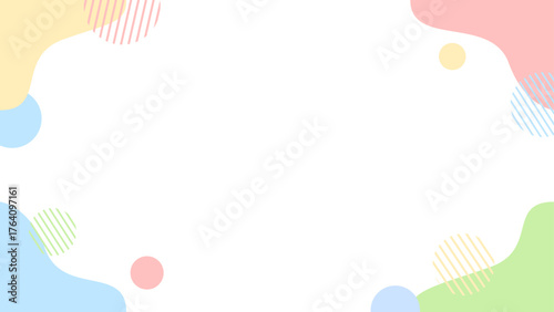 パステルカラーのカラフルな透過フレーム素材　ベクター
