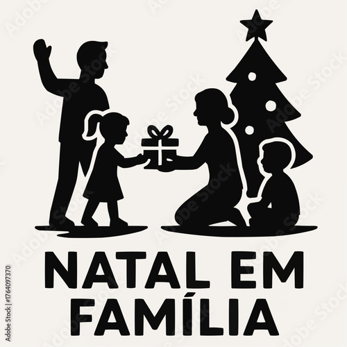 Natal em Família with tree and presents