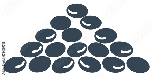 Stylized Coffee Bean Pile Forming Triangular Shape Creative Concept