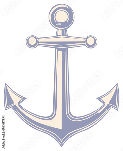 Classic Maritime Anchor Illustration with Vintage Style and Nautical Charm