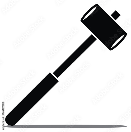 Black silhouette of a rubber mallet with a handle