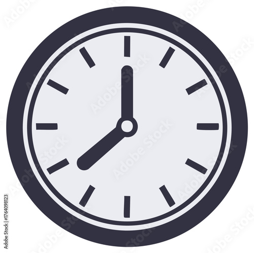 Analog clock showing eight o'clock; graphic time illustration with hands