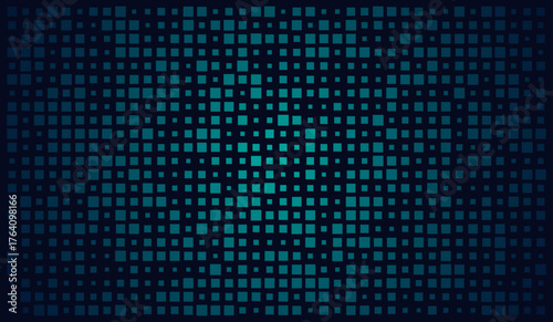 Cube square box grid tile with soft light sky blue tone and glowing technology pattern vector design background