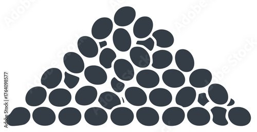 Pile of Elliptical Stone Like Shapes Forming a Triangle Arrangement Graphic