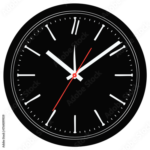Clock face displaying hours minutes seconds in a timely visual illustration