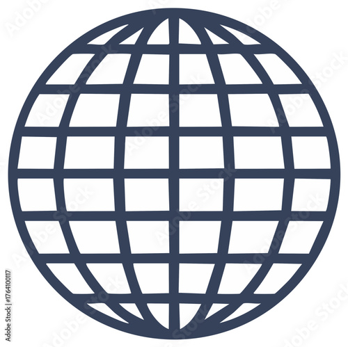 Blue Globe Gridlines Illustrating Global Connectivity or Worldwide Network Technology