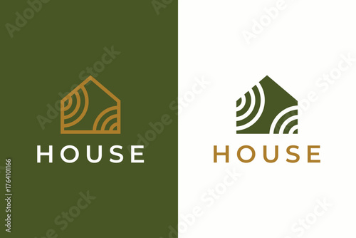 Simply House Logo Branding Wooden Abstract Business Real Estate and Property