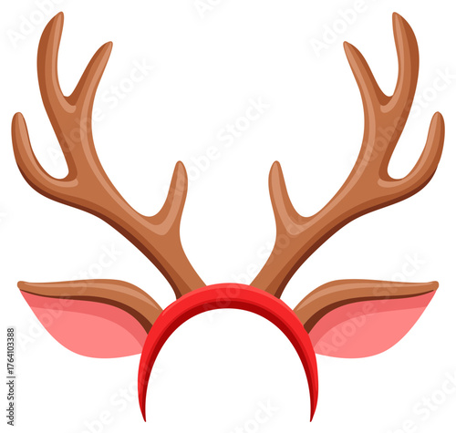 Festive reindeer antlers and ears headband for holiday celebrations.