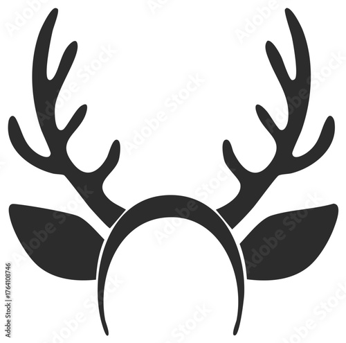 Christmas Reindeer Horns and Ears Headband Accessory for Holiday Celebration Fun Festive Season Graphic Element