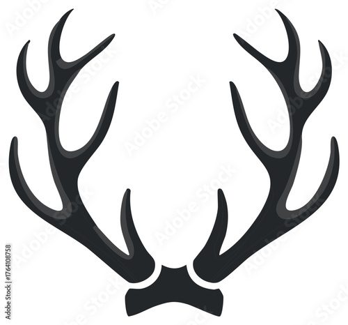 Stylized Silhouette of Majestic Antlers in a Symmetrical Design