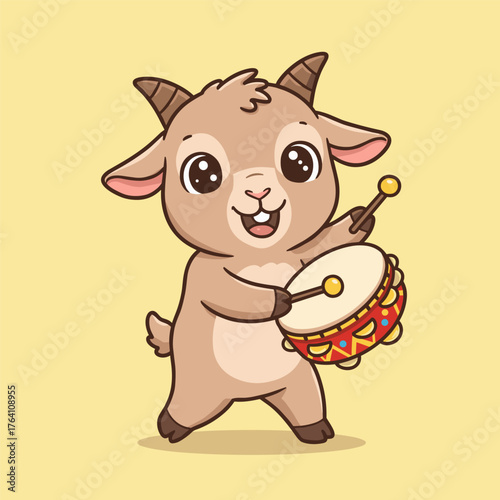 A cute pink baby piglet vector cartoon illustration of a happy farm animal character with a big smile