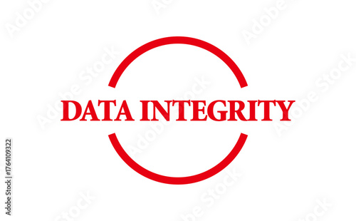 DATA INTEGRITY - Red Rubber Stamp with text DATA INTEGRITY
