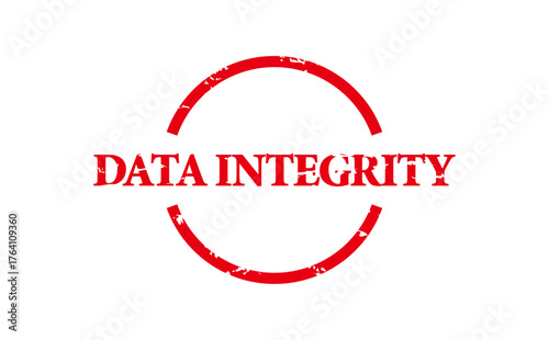 DATA INTEGRITY - Red Rubber Stamp with text DATA INTEGRITY
