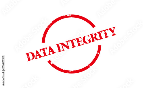 DATA INTEGRITY - Red Rubber Stamp with text DATA INTEGRITY
