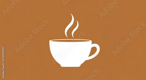 A steaming cup of coffee, a comforting beverage with aromatic steam, perfect for a morning boost or a relaxing break