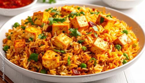 Schezwan Or Szechuan Paneer Fried Rice With
