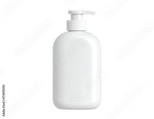 White Pump Bottle Dispenser Isolated on Black Background
