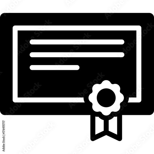 diploma icon illustration design with glyph
