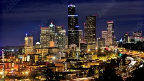 Stunning Nighttime Video of a Glowing Modern City Skyline