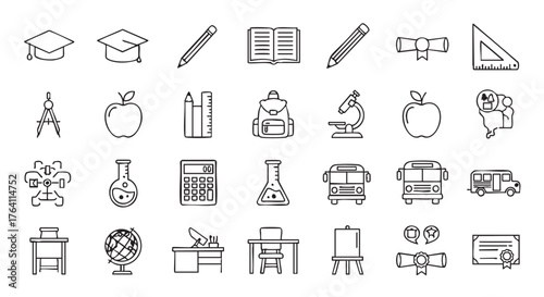 Back to school concept with doodle elements and study icons sketch