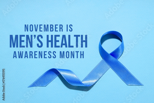 Blue ribbon symbolizes men's health awareness month