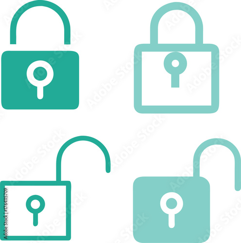 lock unlock  icon set