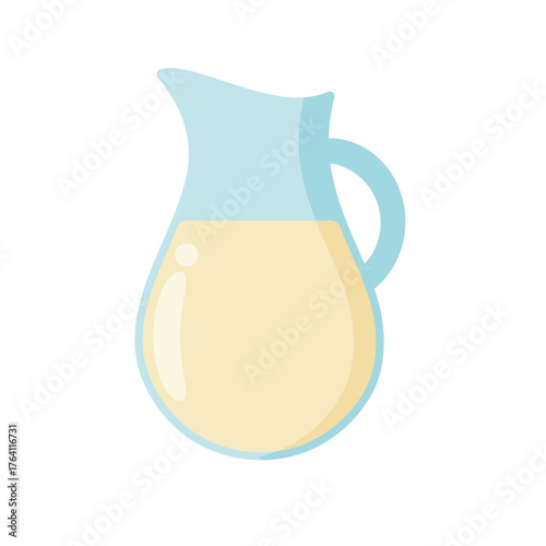 Jug of milk flat vector illustration on a white background