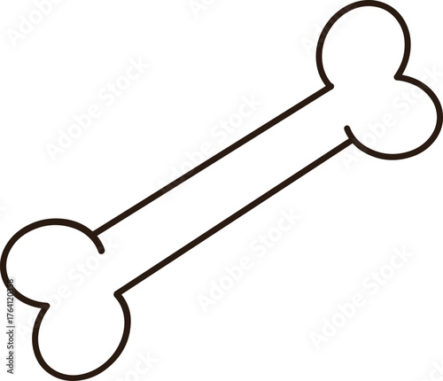 Bone icon on transparent background.