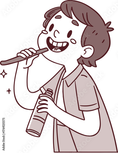 Child using mouthwash