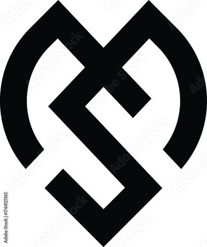 Initial letter sm, ms creative monogram logo design