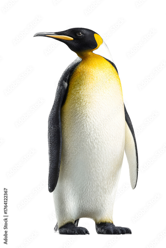 Obraz premium Majestic emperor penguin standing tall, a symbol of resilience and natural beauty, perfect for wildlife documentaries or conservation campaigns