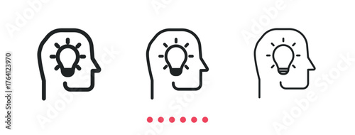 Creative thinking icon. Thin line icon vector