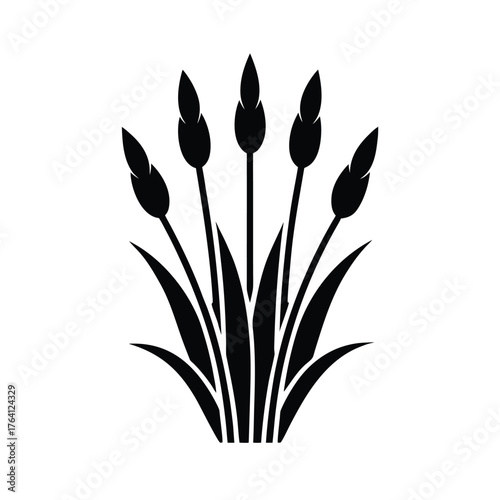 Bulrush Cluster Icon Vector Illustration