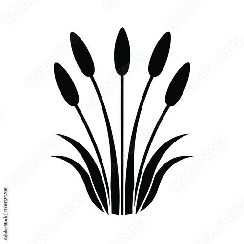 Cattail Arrangement Icon Vector Illustration