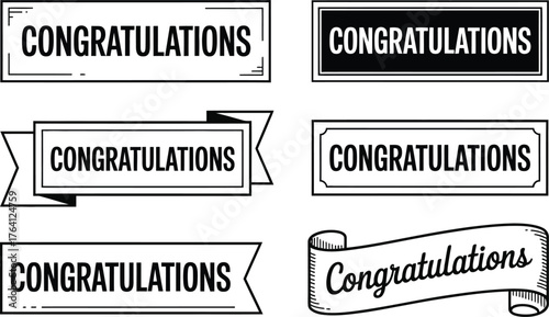 Collection of Congratulations Badges and Banners