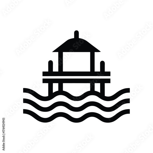 Water Dock Arrangement Icon Vector Illustration