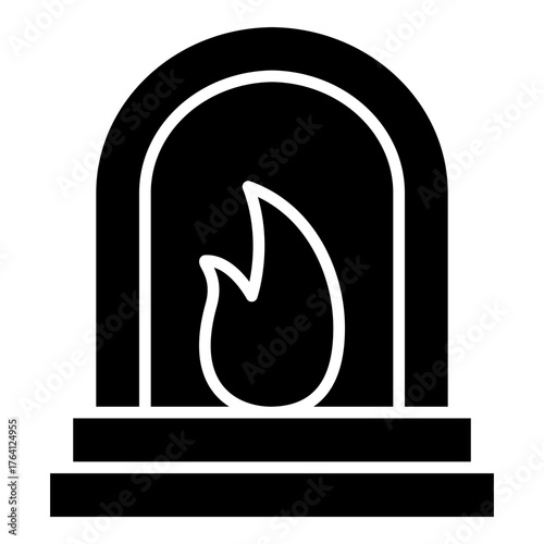 Wood fired kiln glyph solid icon