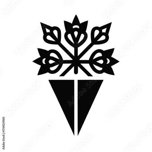 Arrowhead Bouquet Icon Vector Illustration