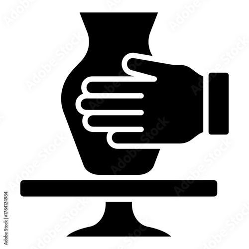 Pottery, ceramics making, vase glyph solid icon