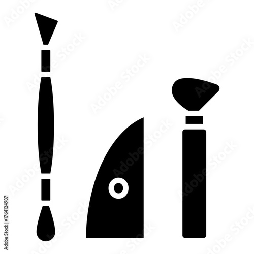Pottery tools glyph solid icon