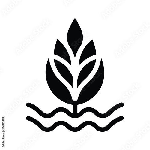 Water Knotweed Seed Border Icon Vector Illustration