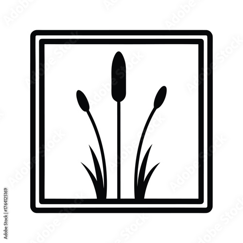 Cattail Nut Border Icon Vector Illustration
