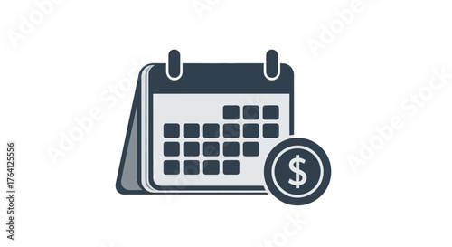 Calendar icon showing the concept of financial planning and economic activities, budgeting