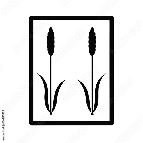 Bulrush Berry Frame Icon Vector Illustration